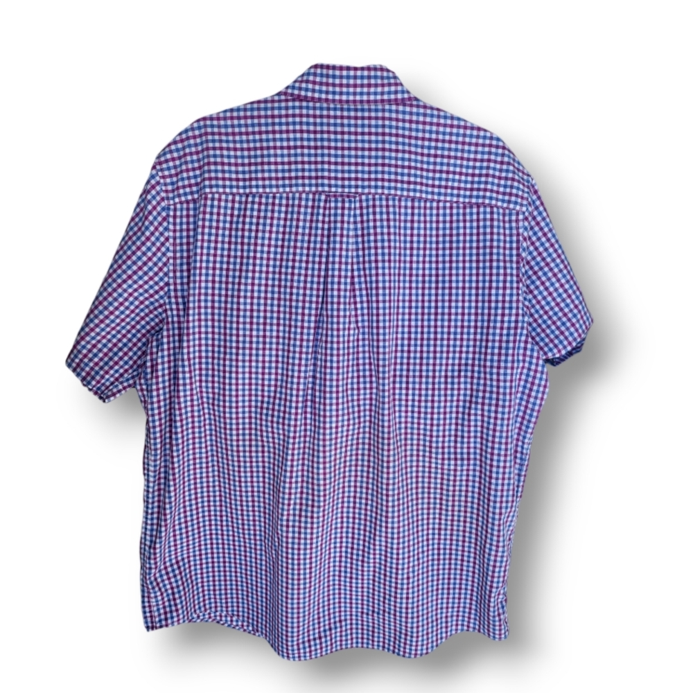 🌿Chaps Men's Blue & Purple Check Button Down Shirt, size XL - Picture 3 of 9